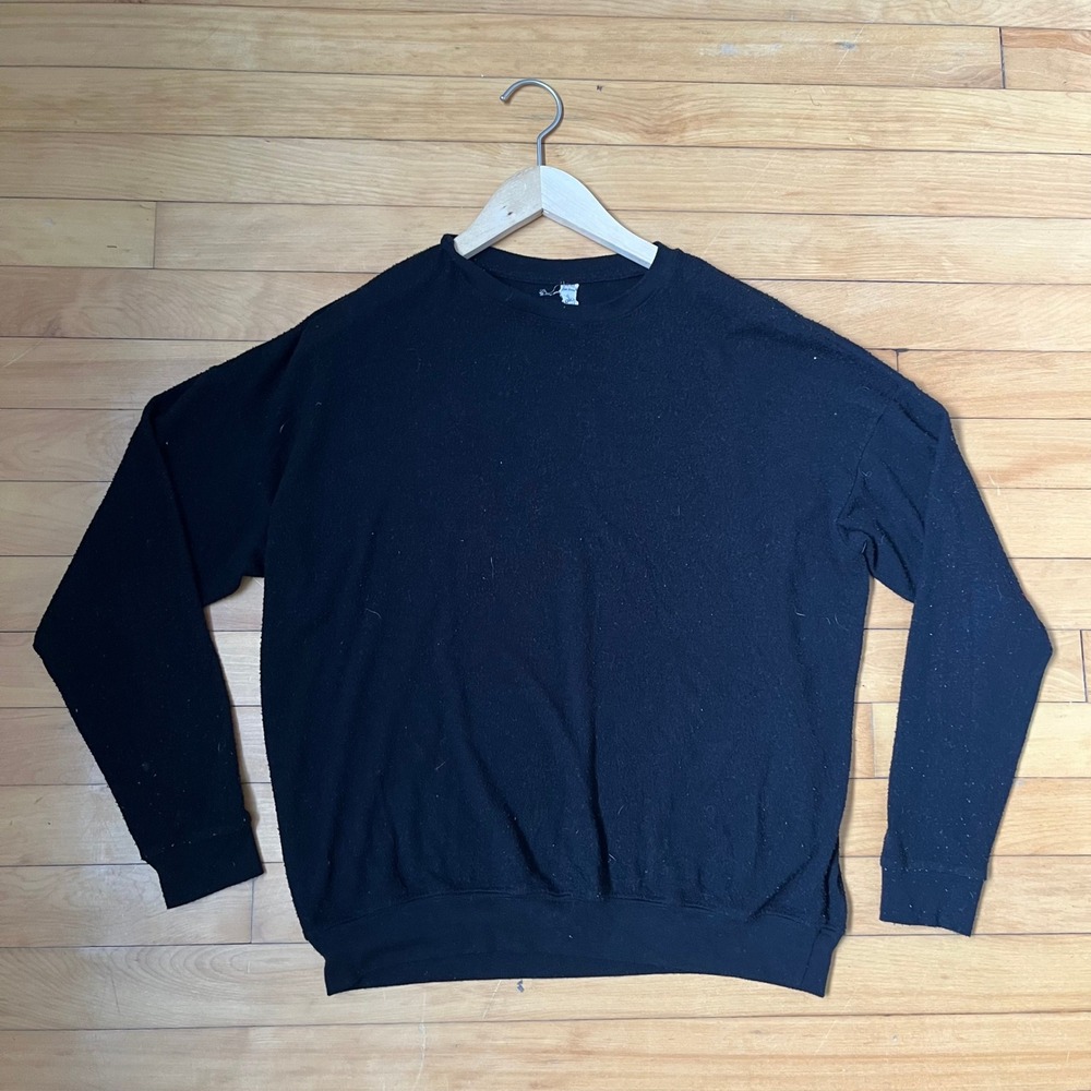 Alo Yoga Black Crewneck Sweatshirt Relaxed Fit Long Sleeve Pullover Small